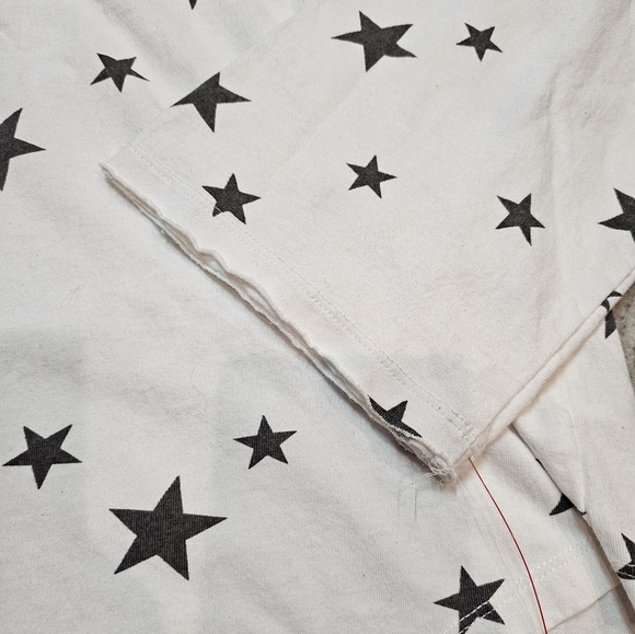 Wishlist White Star Print Cotton Tee Shirt Size Small - Picture 2 of 8